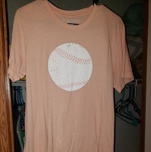 Baby pink baseball shirt